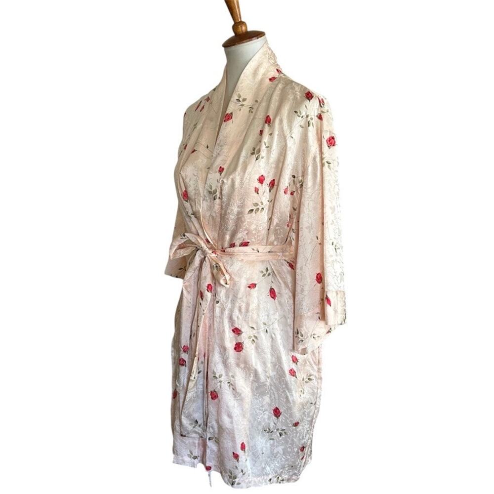 August Silk Floral Camisole Slip and Robe Set